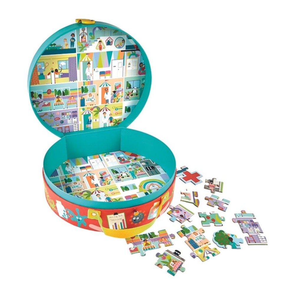 Puzzle Szczęśliwy Szpital Floss & Rock – 100 elementów z helikopterem i karetką – zdjęcie 3