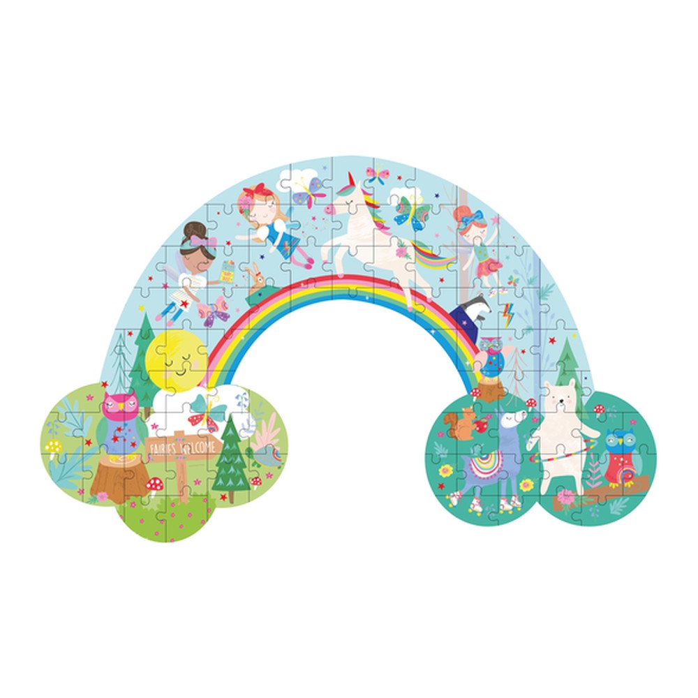 Puzzle Tęczowe Wróżki Floss & Rock – w kształcie tęczy, 80 elementów – zdjęcie 2