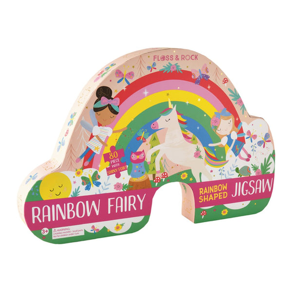Puzzle Tęczowe Wróżki Floss & Rock – w kształcie tęczy, 80 el.