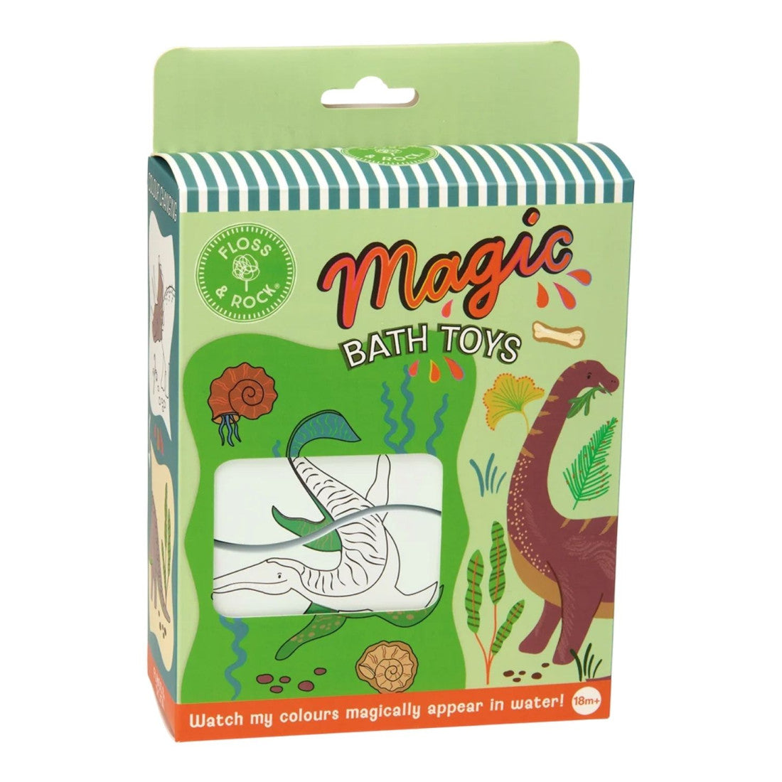 Puzzle wodne zmieniające kolory Floss & Rock – Dinozaury, 16 elementów