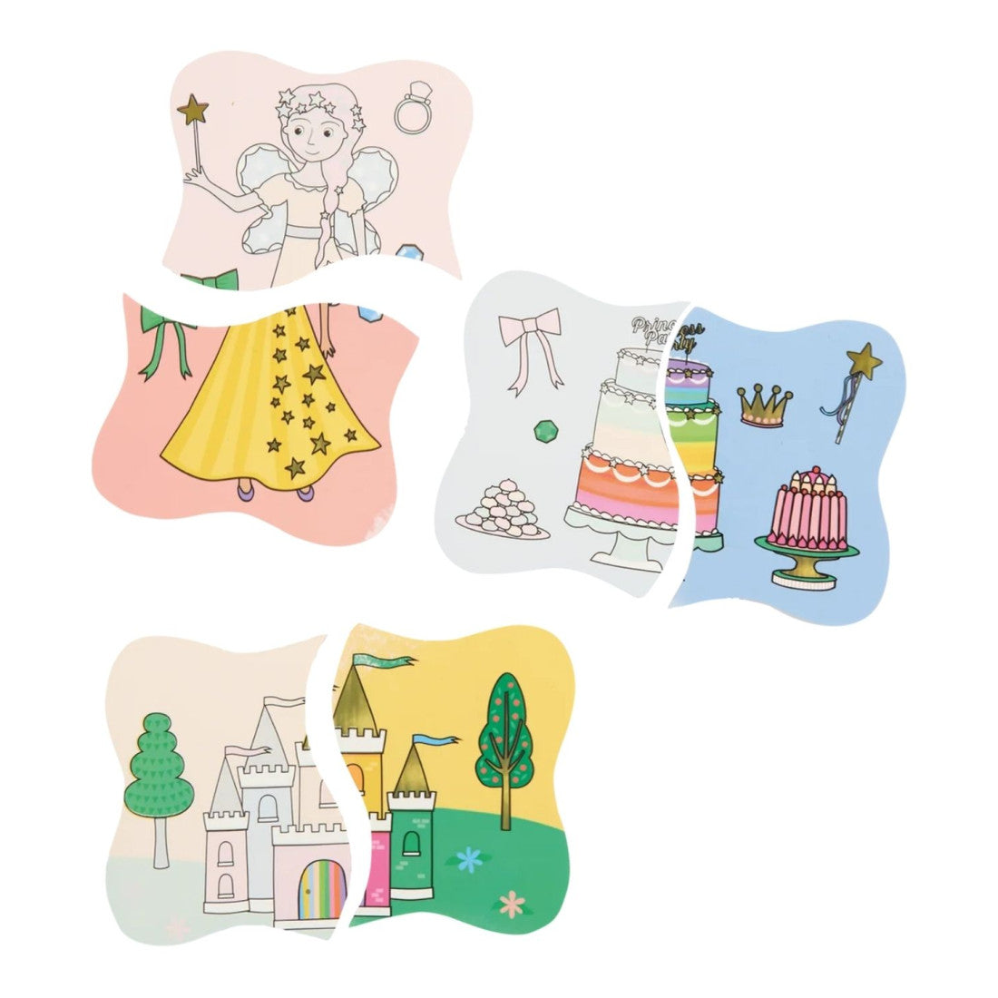 Puzzle wodne zmieniające kolory Floss & Rock – Księżniczki, 16 elementów – zdjęcie 2