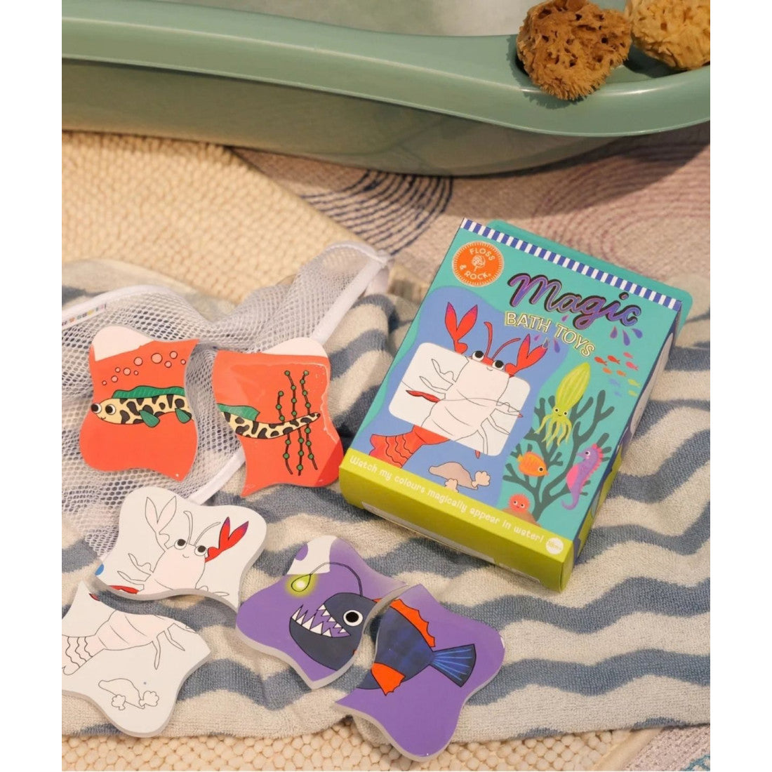 Puzzle wodne zmieniające kolory Floss & Rock – Ocean, 16 elementów – zdjęcie 5