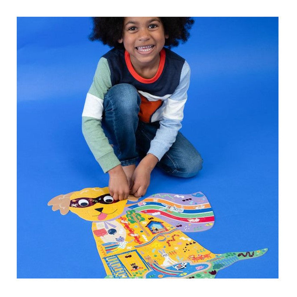 Puzzle Zwierzaki Floss & Rock – pies Supermen, 40 elementów – zdjęcie 3