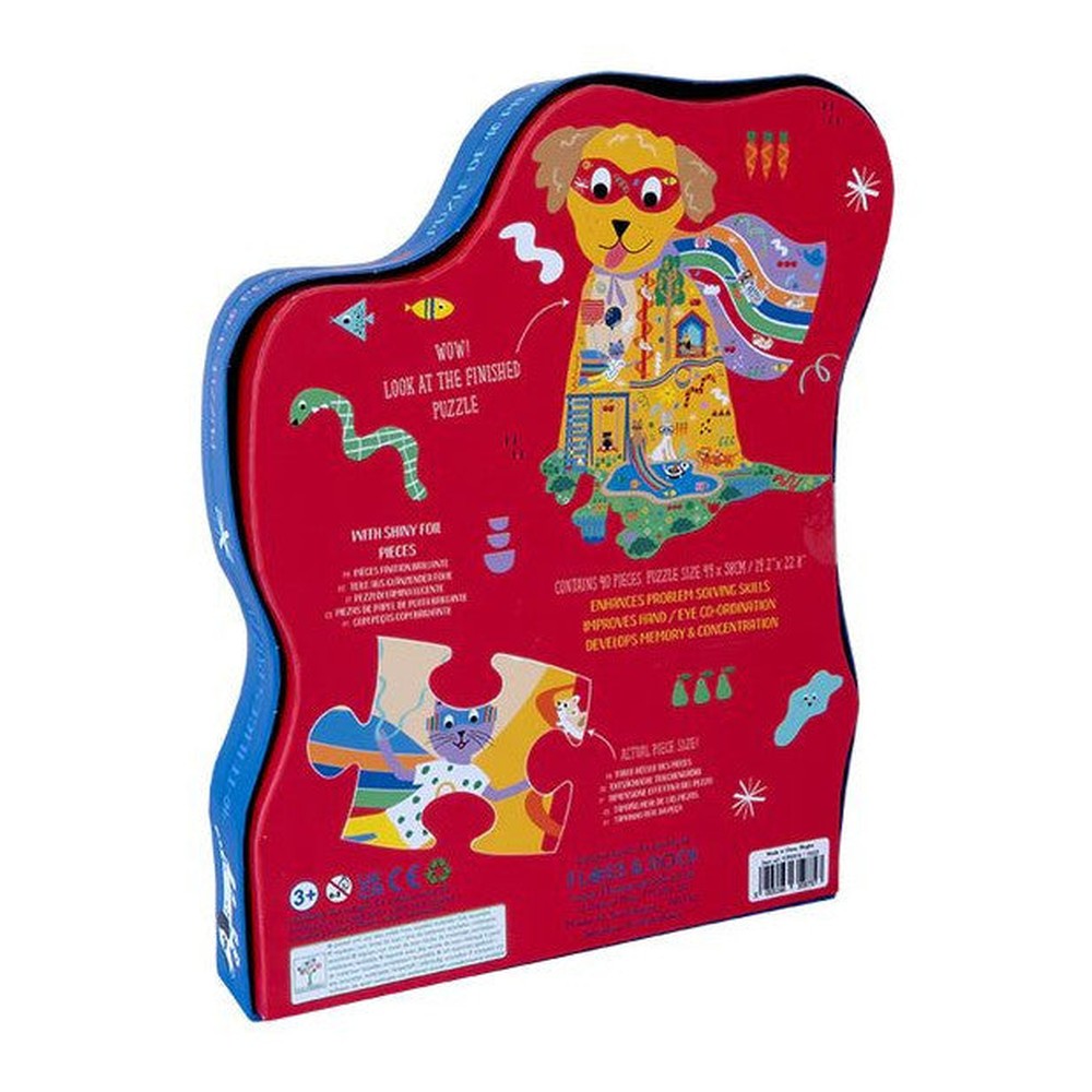 Puzzle Zwierzaki Floss & Rock – pies Supermen, 40 elementów – zdjęcie 4