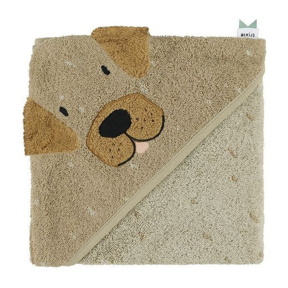 Ręcznik kąpielowy z kapturem Pies Trixie – bawełna organiczna, 75 × 75 cm