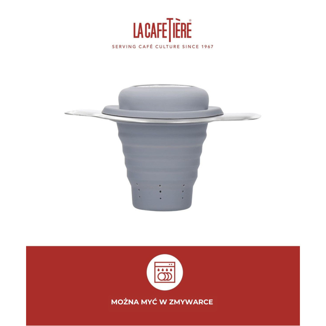 Składany zaparzacz do herbaty silikonowy La Cafetière – szary – zdjęcie 7