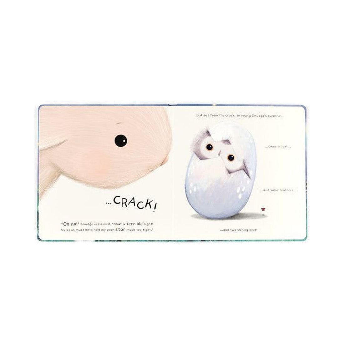 Książeczka Jellycat „Smudge Rabbit and the Falling Star” – rozkładówka z króliczkiem Smudge