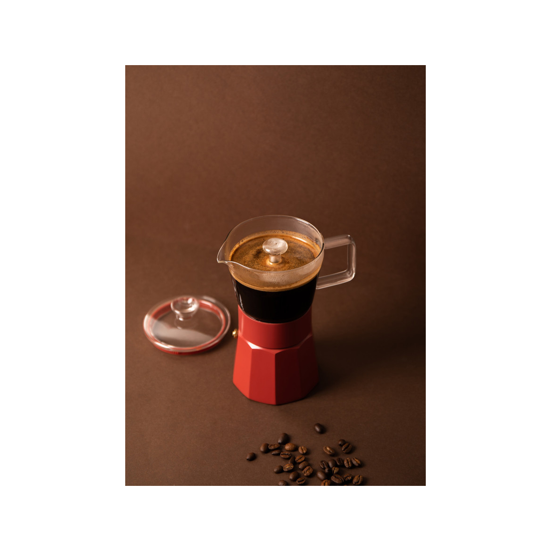 Szklana kawiarka Verona La Cafetière – czerwona, 290 ml – zdjęcie 6