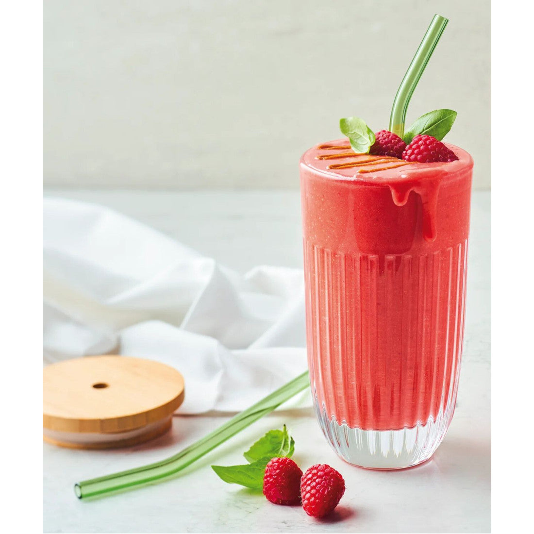 Szklanka ze szklaną słomką i pokrywką Ouessant La Rochère 400 ml – zdjęcie 4