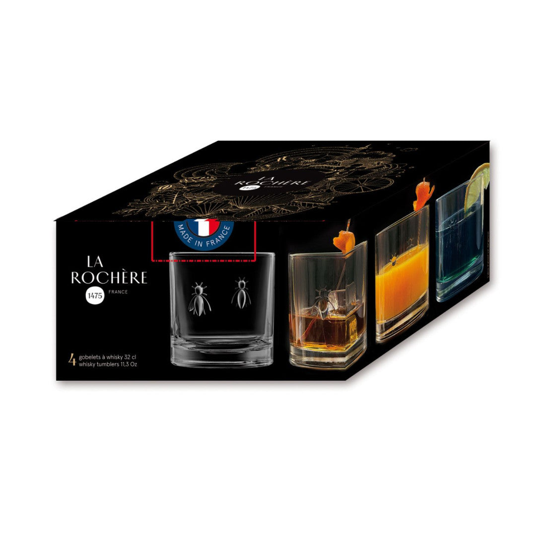 Szklanki do whisky Abeille La Rochère – 4 szt., 300 ml – zdjęcie 4