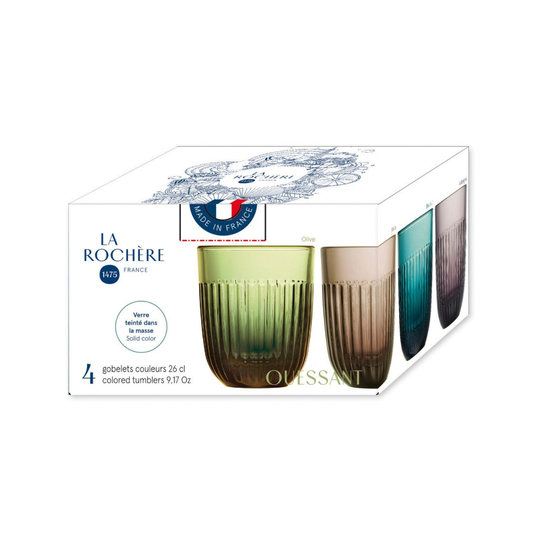Szklanki kolorowe Ouessant La Rochère – 4 szt., 240 ml – zdjęcie 7