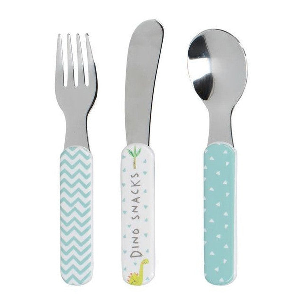 Sztućce dla dzieci Dino Kids Kitchen Craft – łyżeczka, widelczyk i nożyk