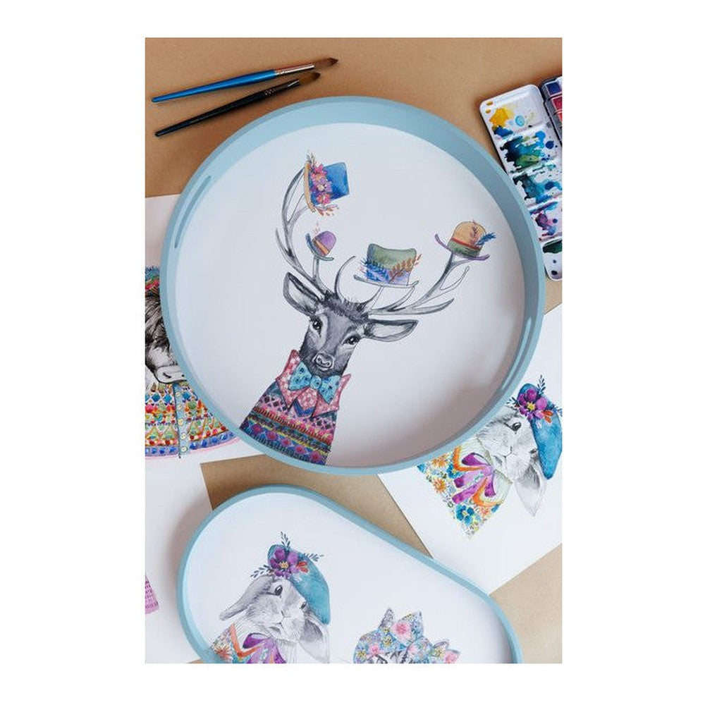 Taca okrągła do serwowania Tipperleyhill Mikasa – jelenie w kapeluszach, 40 cm – zdjęcie 5