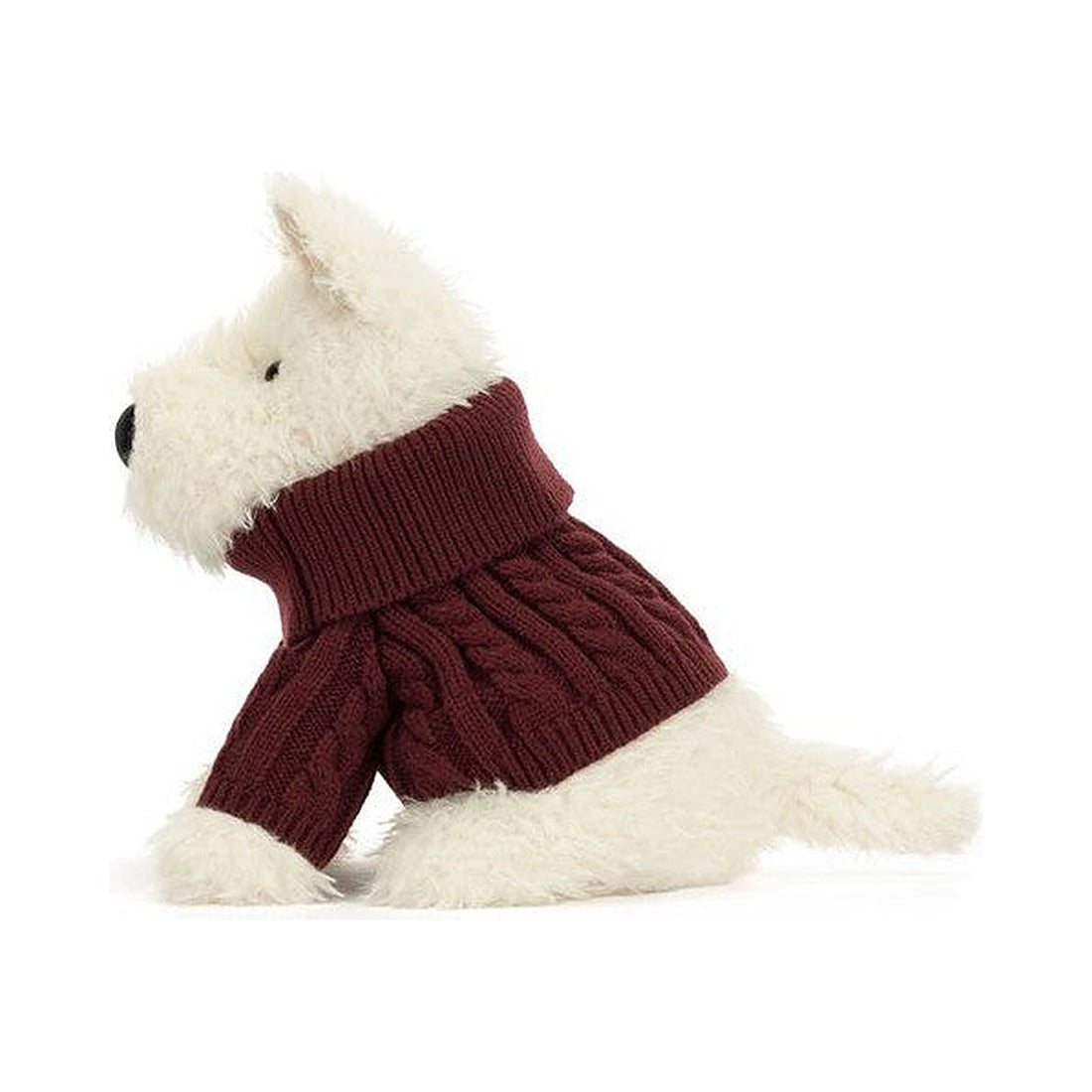 Maskotka Jellycat – Terier Kremowy w Swetrze 25 cm, widok z boku