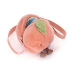 Torebka na ramię Jellycat Amuseables – Brzoskwinia 18 cm, torebka leżąca, z uchylonym suwakiem