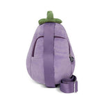 Torebka na ramię Jellycat Amuseables – Bakłażan 28 cm, widok z tyłu z paskiem