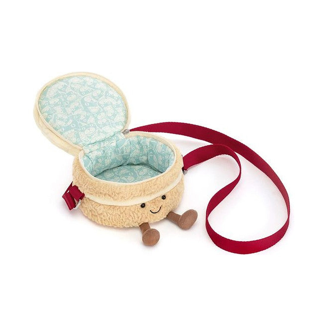 Torebka na ramię Jellycat Amuseables – Urodzinowy Torcik 18 cm, otwarta torebka – widok na podszewkę