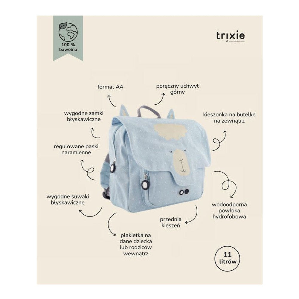 Tornister Alpaka Trixie – bawełniany, 29 × 25 × 10 cm – zdjęcie 5
