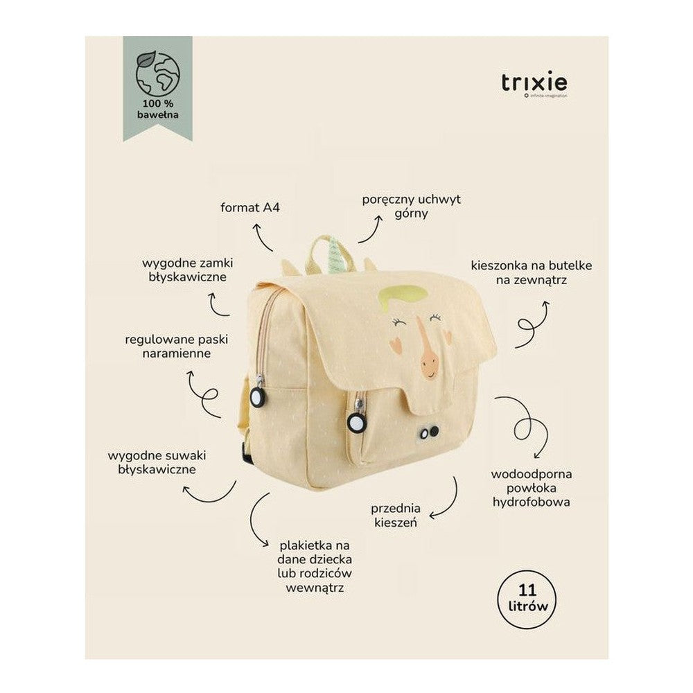 Tornister Jednorożec Trixie – bawełniany, 31,5 × 11,5 × 25,5 cm – zdjęcie 5