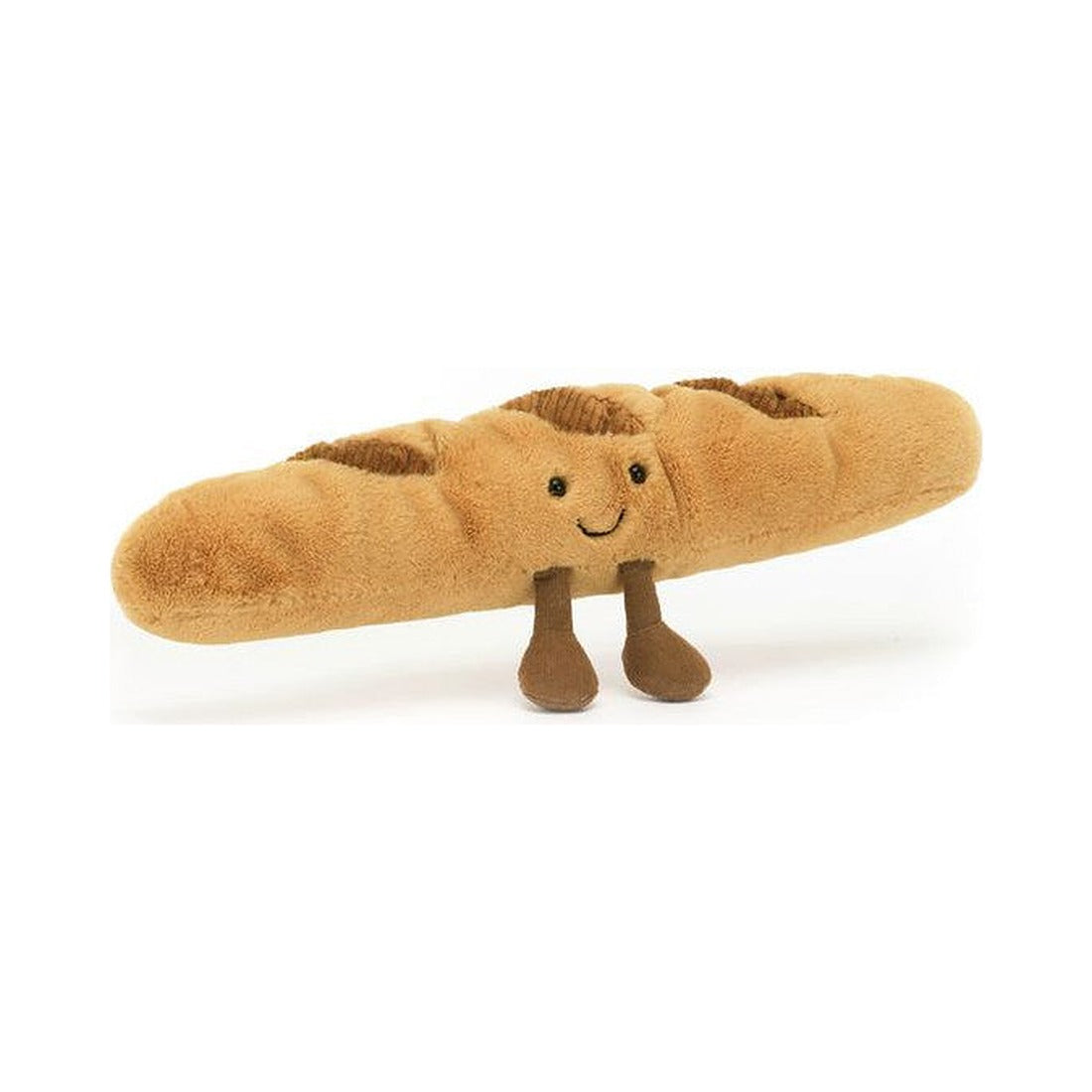 Maskotka Jellycat Amuseables – Bagietka 34 cm, na nóżkach, widok z przodu