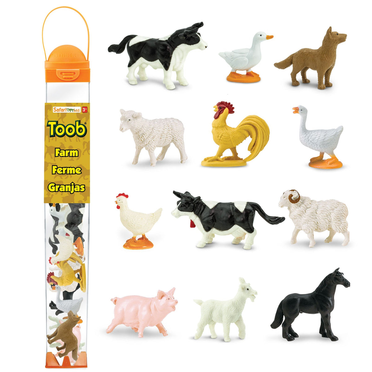 Figurki w tubie Safari Ltd – Zwierzęta na wsi, 12 szt.