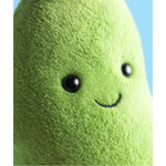 Maskotka Jellycat Amuseables – Zielona Fasola 13 cm, zbliżenie na buzię