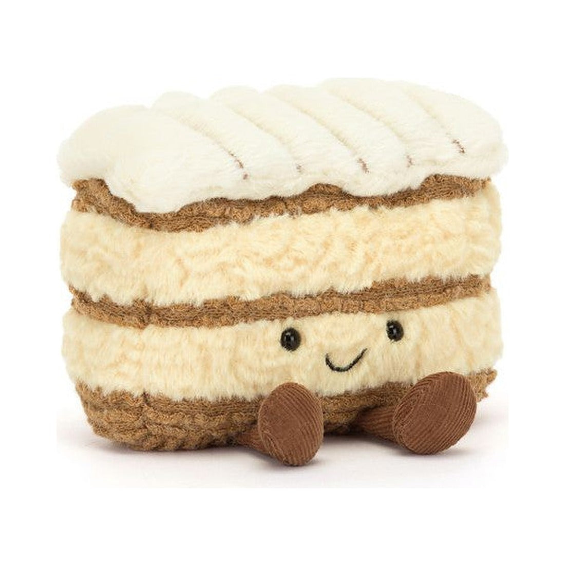 Maskotka Jellycat Amuseables – Napoleonka Milie 11 cm, zdjęcie na jasnoniebieskim tle
