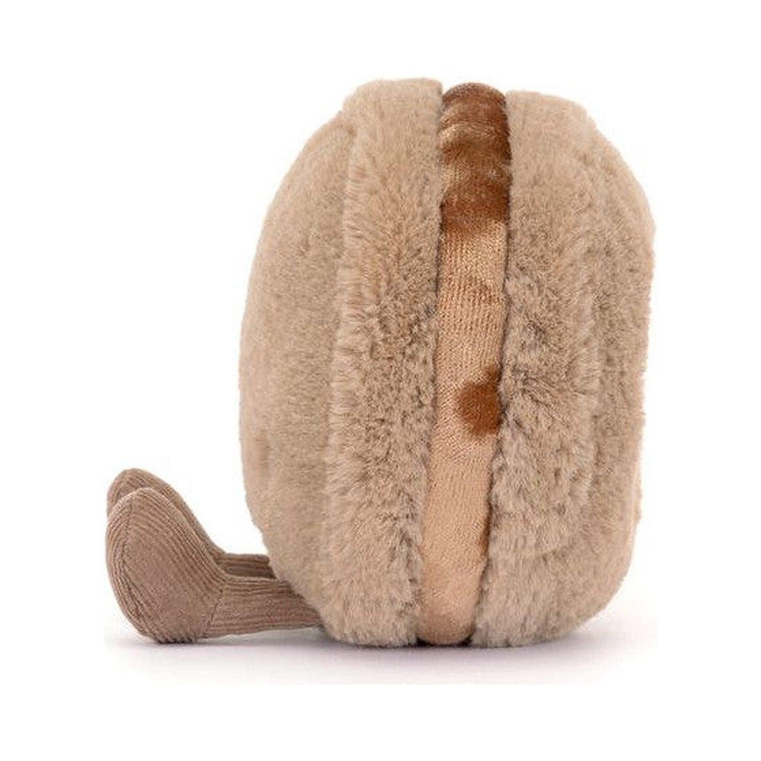 Maskotka Jellycat Amuseables – Makaronik Czekoladowy Mona 12 cm, widok z boku