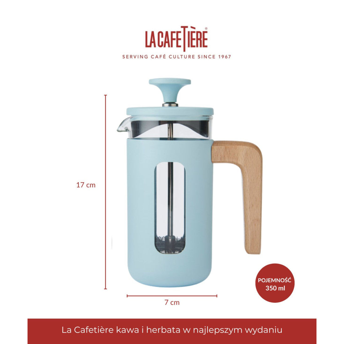 Zaparzacz do kawy French Press Pisa La Cafetière – błękitny, 3 filiżanki – zdjęcie 7