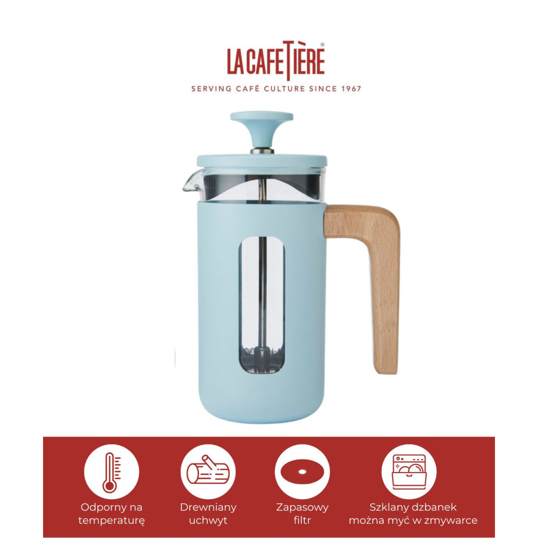 Zaparzacz do kawy French Press Pisa La Cafetière – błękitny, 3 filiżanki – zdjęcie 8