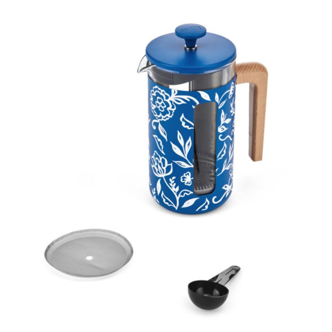 Zaparzacz do kawy French Press Pisa La Cafetière – Blu Fiorato, 8 filiżanek – zdjęcie 3