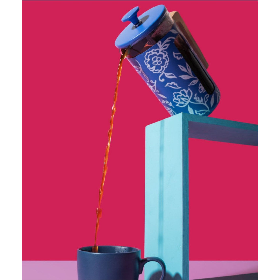 Zaparzacz do kawy French Press Pisa La Cafetière – Blu Fiorato, 8 filiżanek – zdjęcie 5