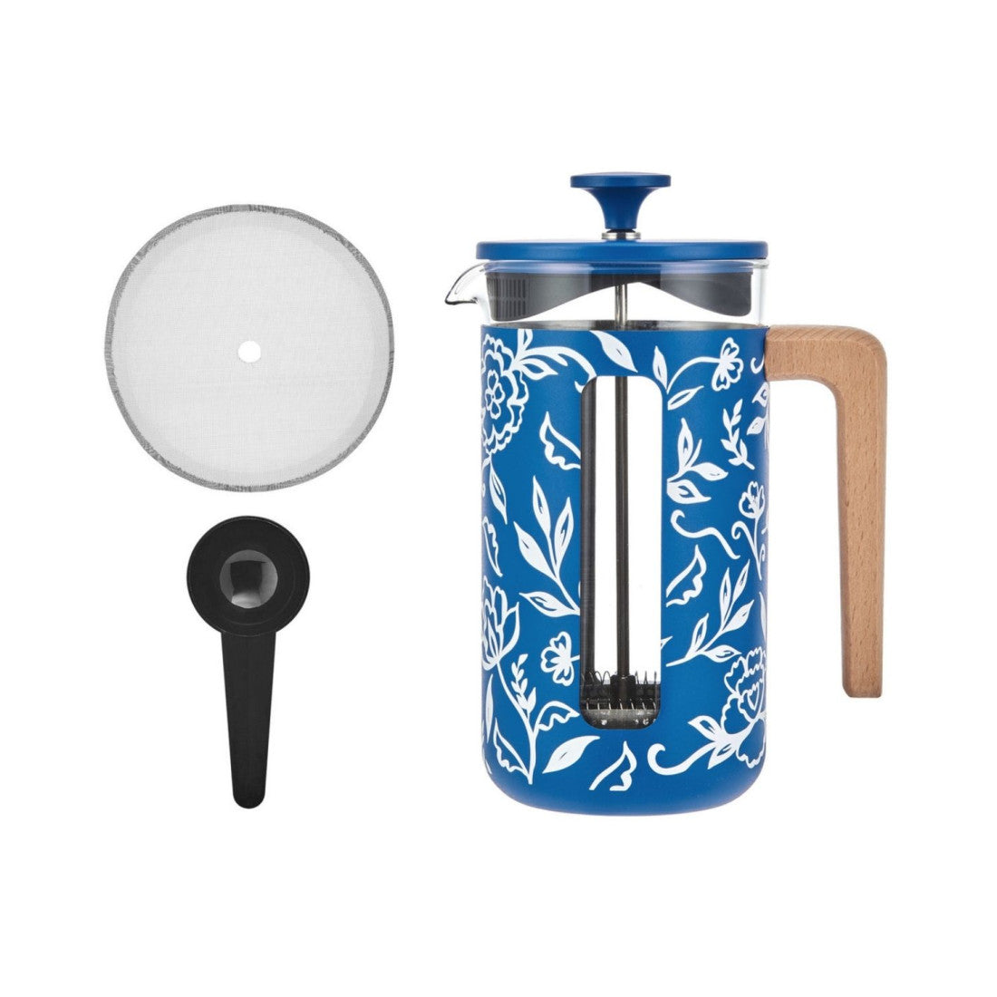Zaparzacz do kawy French Press Pisa La Cafetière – Blu Fiorato, 8 filiżanek