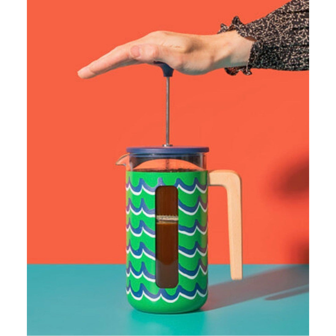 Zaparzacz do kawy French Press Pisa La Cafetière – Cyan Tides, 8 filiżanek – zdjęcie 4