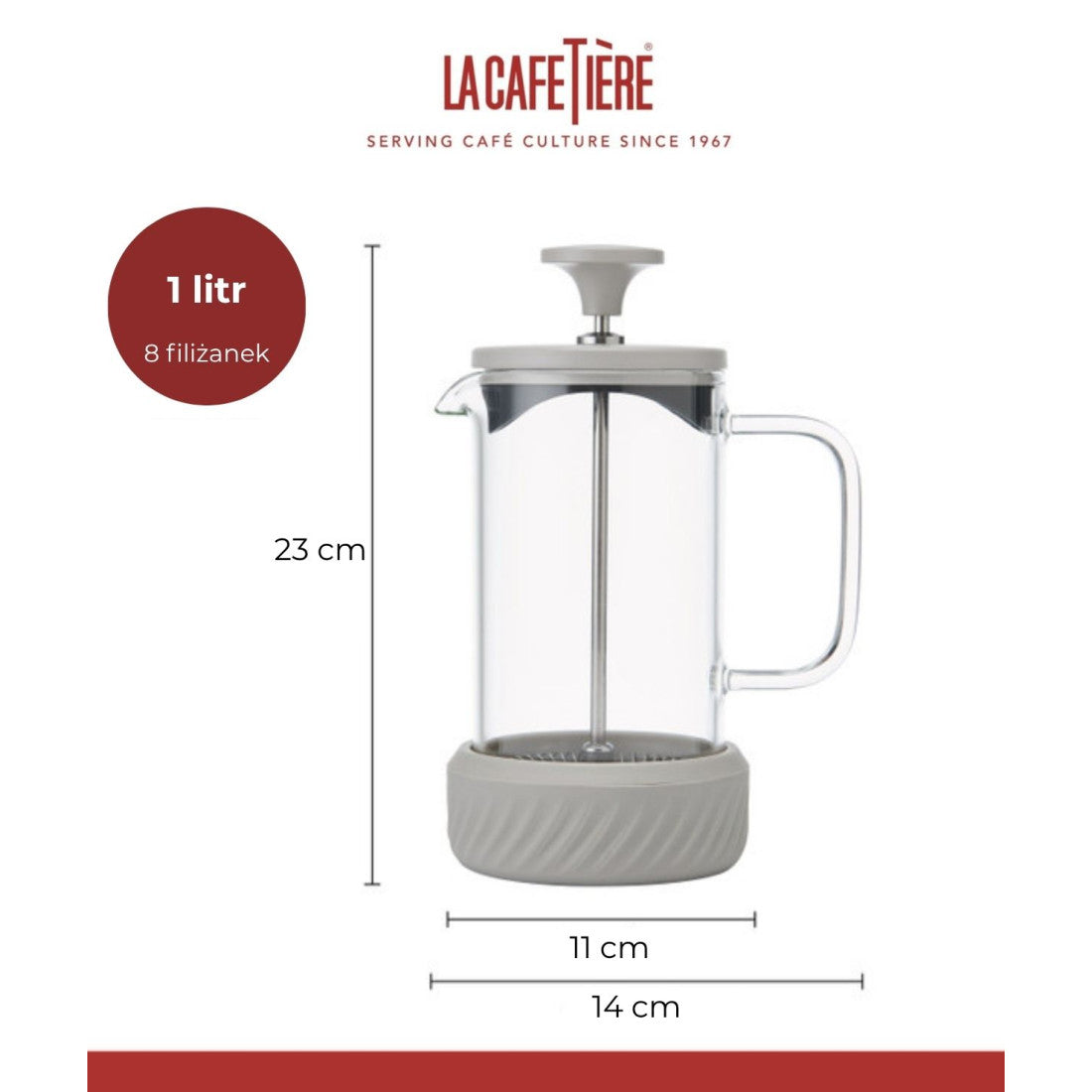 Zaparzacz do kawy French Press Zero La Cafetière – kremowy 1 litr – zdjęcie 6