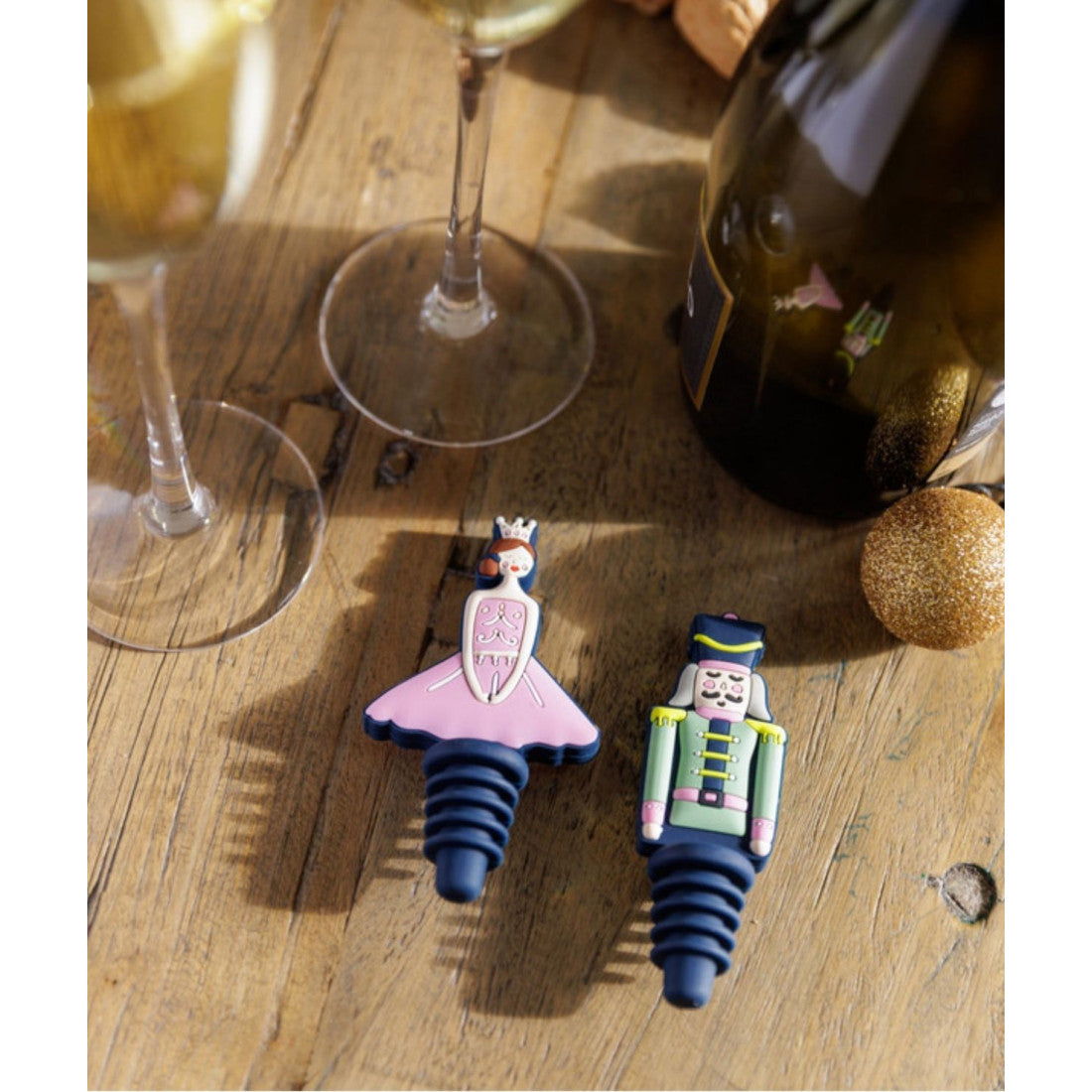 Zatyczki do butelek The Nutcracker Kitchen Craft – zielona i różowa, 2 szt. – zdjęcie 4