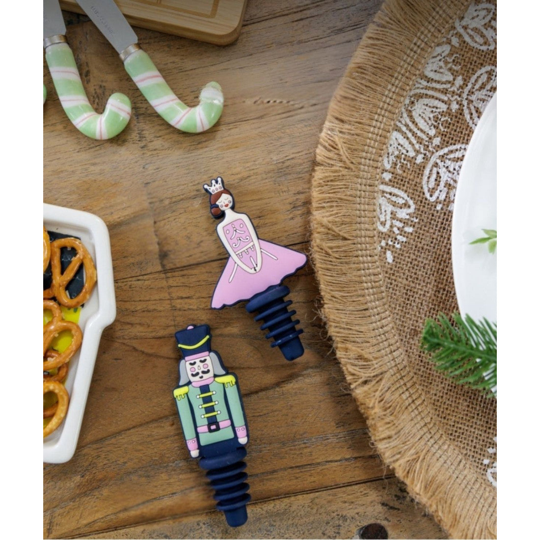 Zatyczki do butelek The Nutcracker Kitchen Craft – zielona i różowa, 2 szt. – zdjęcie 6