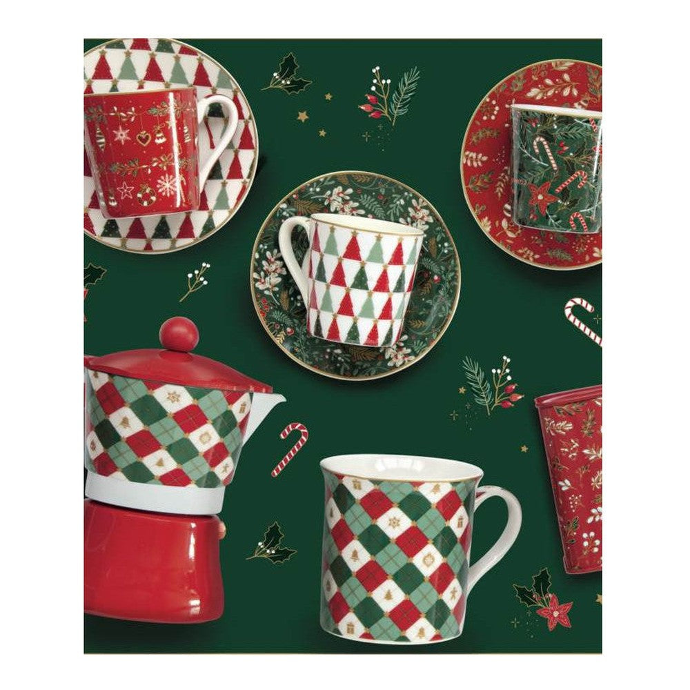 Zestaw kawowy Fancy Christmas Easy Life – ekspres 200 ml i 2 filiżanki ze spodkami – zdjęcie 2