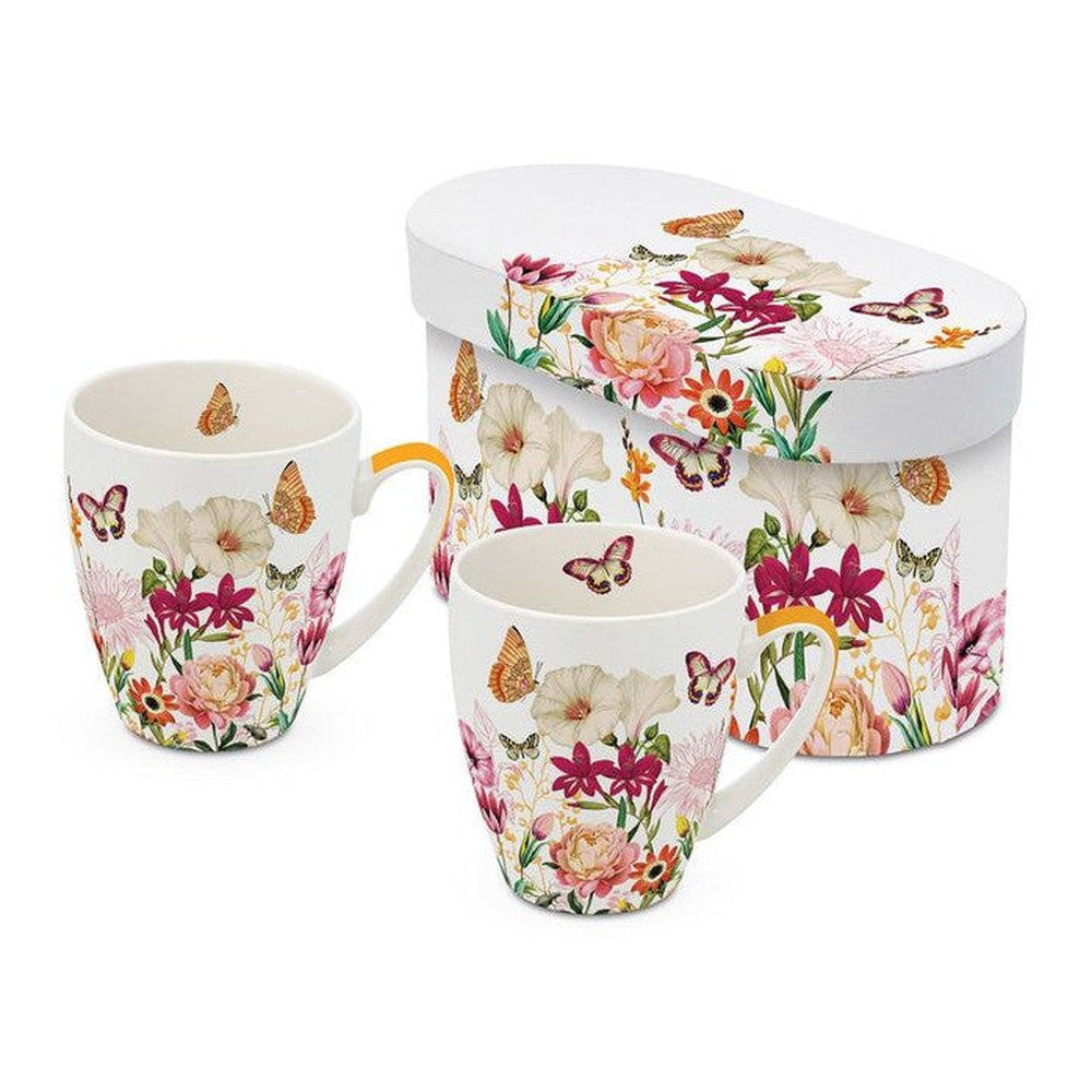 Zestaw kubków porcelanowych Kwiaty & Motyle PPD – 2 szt., 350 ml