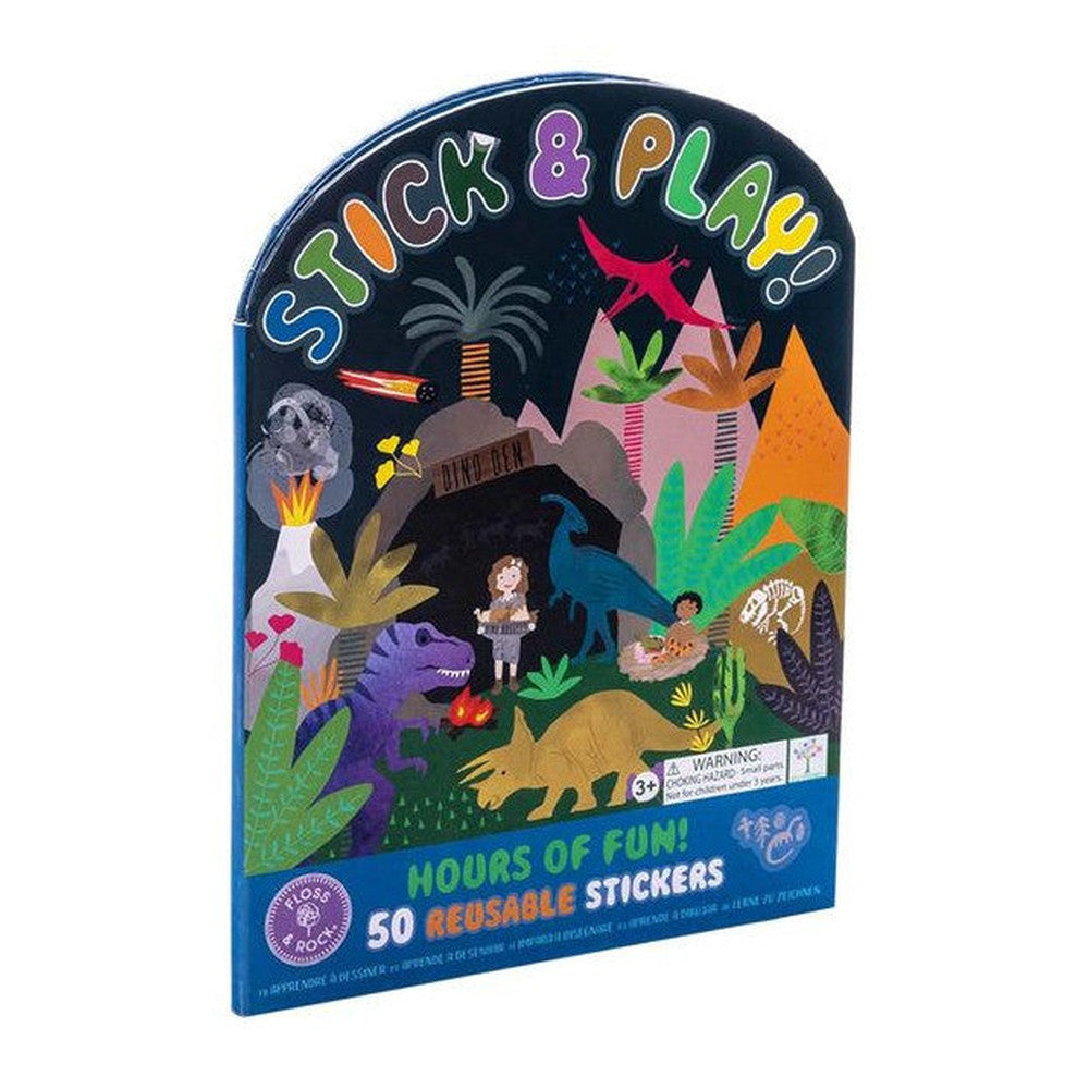 Zestaw naklejek Dinozaury Floss & Rock – ponad 50 naklejek i 2 plansze