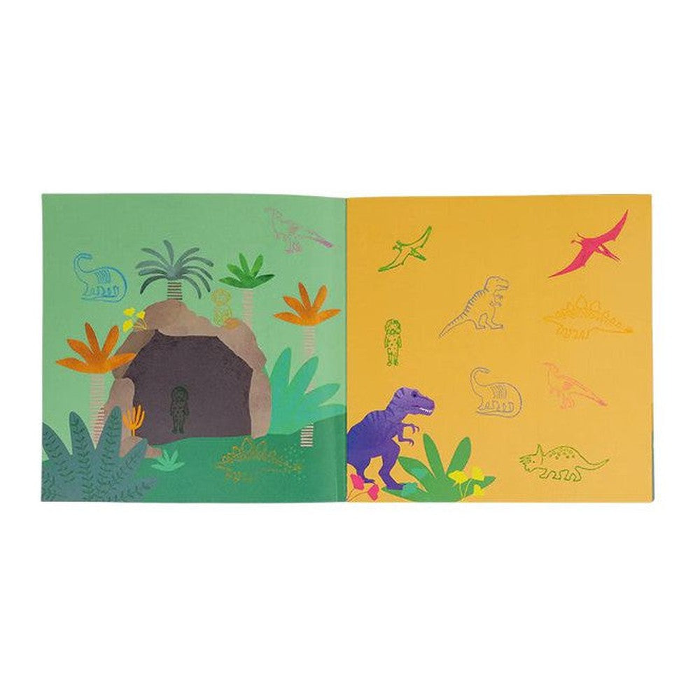 Zestaw pieczątek i książeczka Dinozaury Floss & Rock – 8 stempli – zdjęcie 2