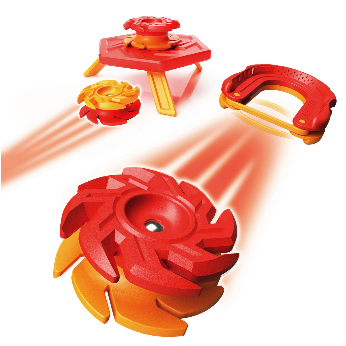 Zestaw startowy MagShuto Fat Brain Toy Co. – Flamepiercer, czerwony