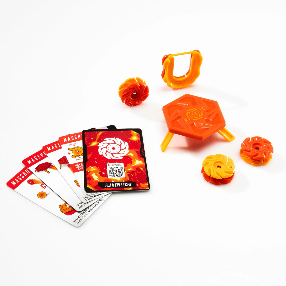 Zestaw startowy MagShuto Fat Brain Toy Co. – Flamepiercer, czerwony – zdjęcie 3