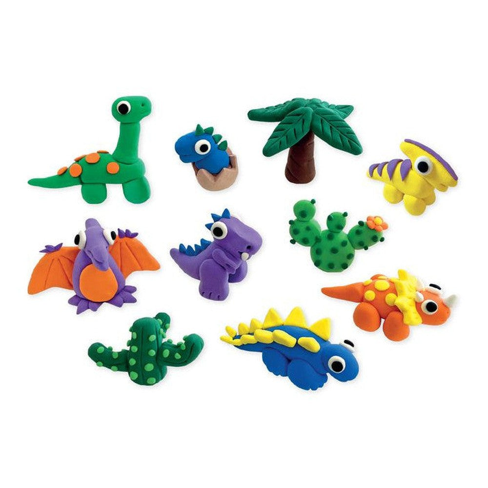 Zestaw z gliną do modelowania Dinozaury Clay & Play Floss & Rock – 10 kolorów – zdjęcie 4