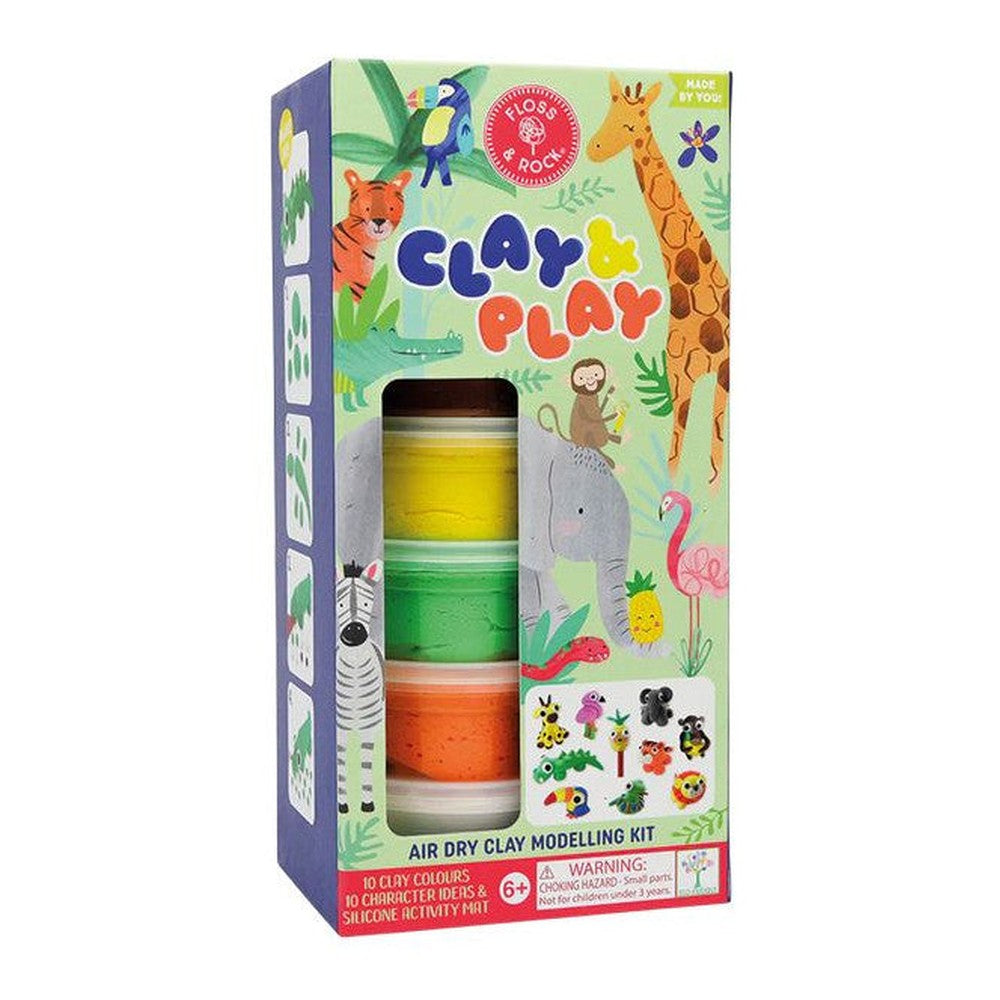 Zestaw z gliną do modelowania Dżungla Clay & Play Floss & Rock – 10 kolorów