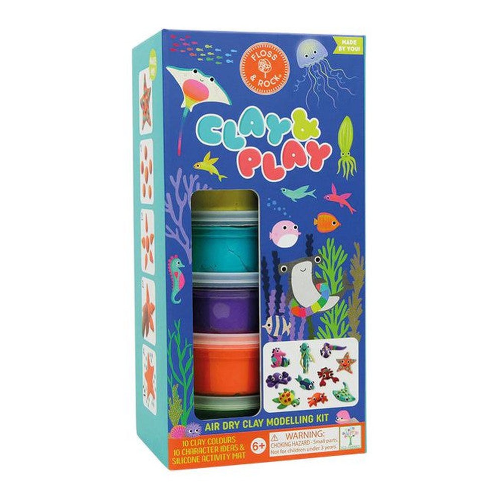 Zestaw z gliną do modelowania Ocean Clay & Play Floss & Rock – 10 kolorów