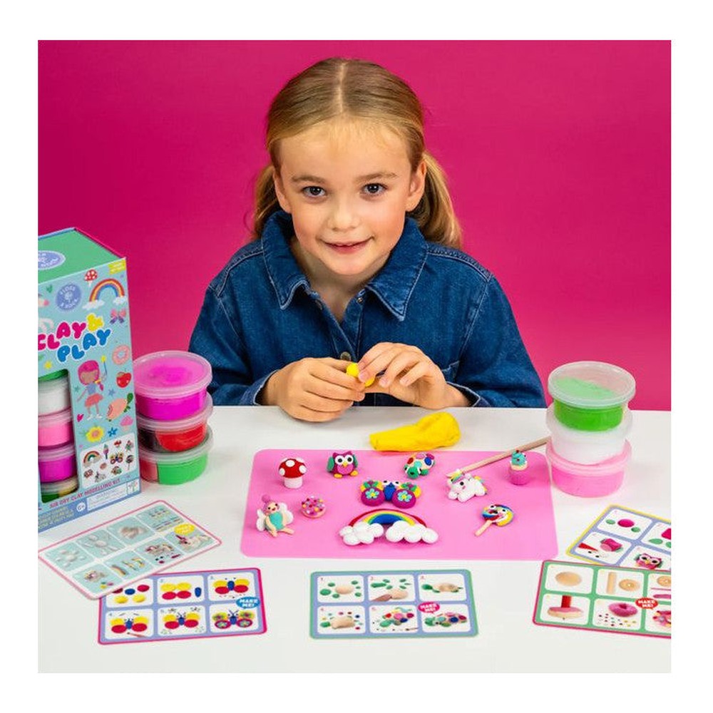 Zestaw z gliną do modelowania Tęczowe Wróżki Clay & Play Floss & Rock – 10 kolorów – zdjęcie 5